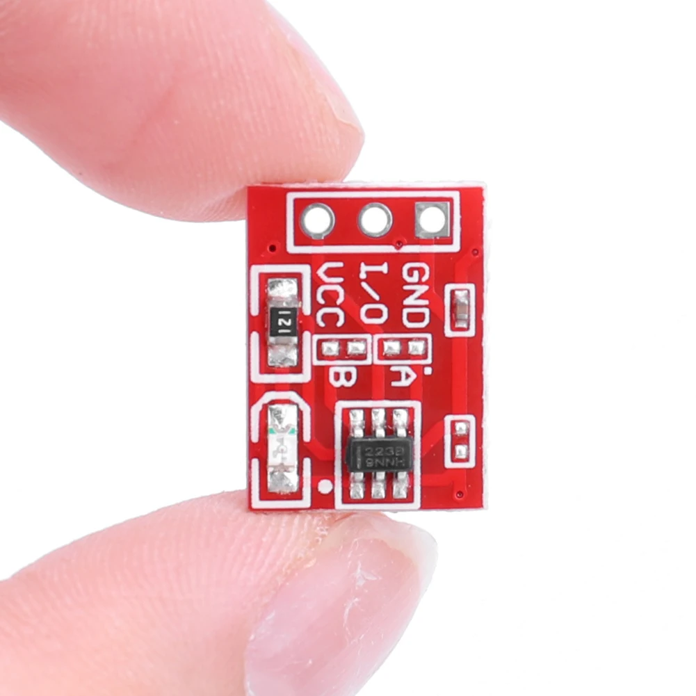 TTP223 터치 버튼 모듈 커패시터 유형 2.5V-5.5V 버튼 센서 모듈 단일 채널 자동 잠금 단방향 변환