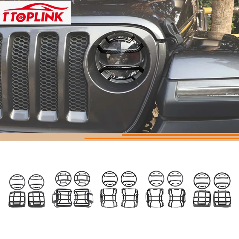 

ABS Exterior Front Headlight/Rear Tail Light Decorative Cover for Jeep Wrangler JL/for Jeep JT Gladiator 2018 Up Car Accessories