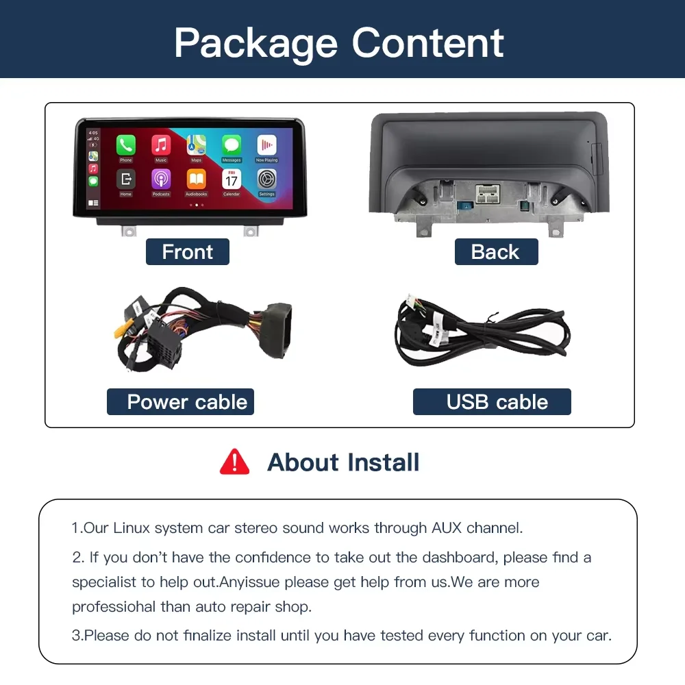 1920*720 Wireless CarPlay Android Auto Multimedia Display Screen For BMW 1 2 3 4 Series F20 F21 F22 F30 F31 F32 F33 With Airplay