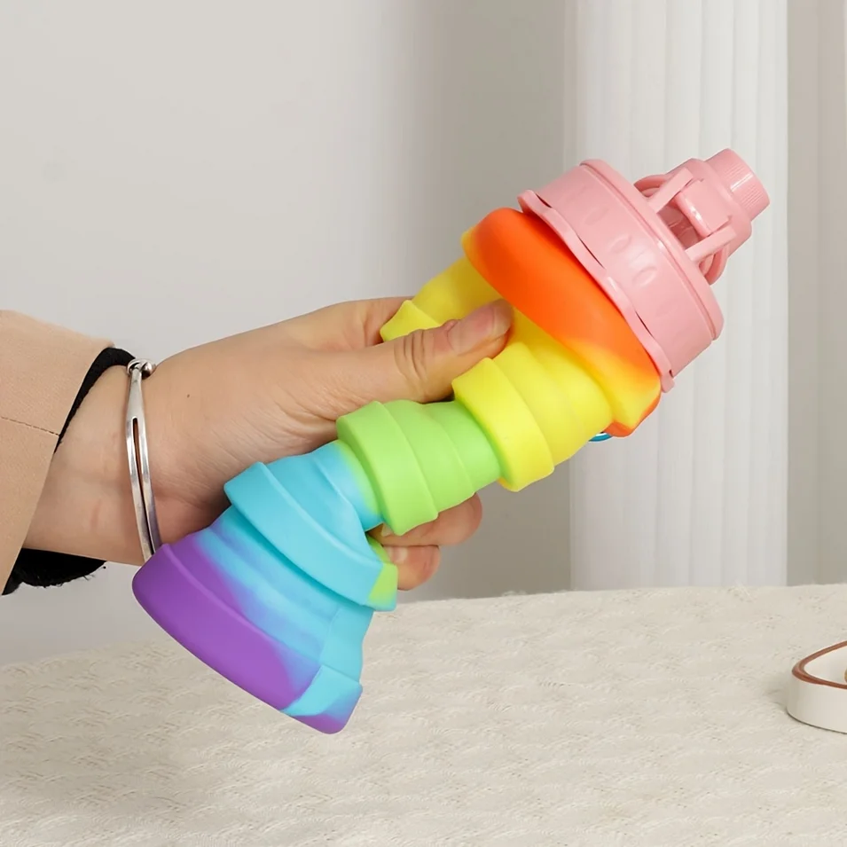 Silicone Foldable Water Bottle 420/500ml Leakproof Cycling