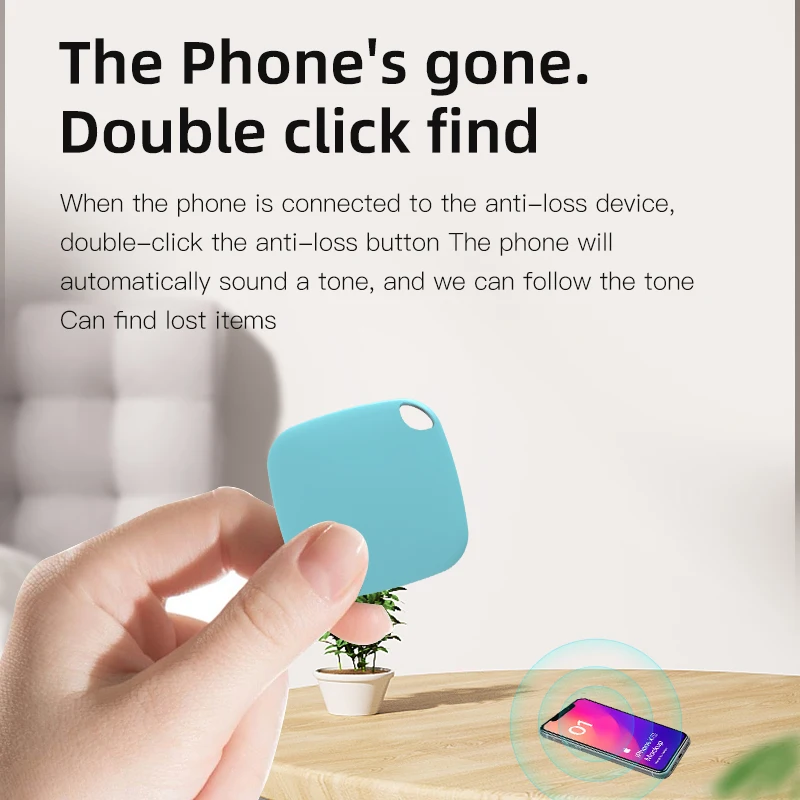 HOMEFISH Mini Bluetooth 5.0 Tracker AntiLost Device Round Pet Kids Bag Wallet Tracking Smart Finder Locator