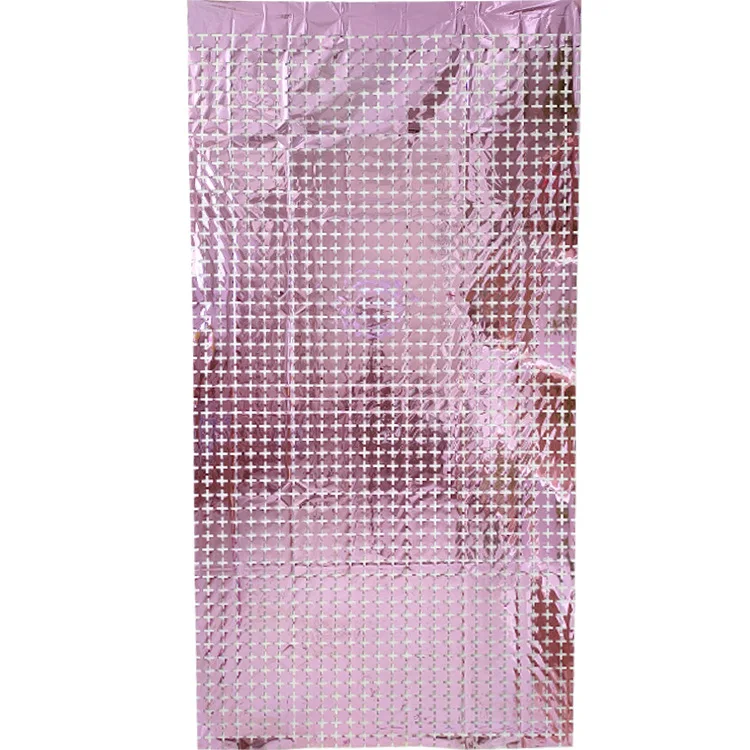 Decorazione Murale Con Frange A Lamé Quadrato - Tenda Luccicante Oro Rosa Per Festa (2 Pezzi, 1x2 Metri) Per Compleanno, Matrimonio E Baby Shower
