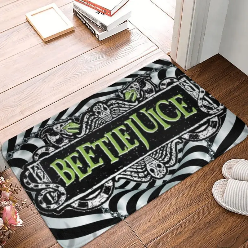 Custom Horror Movie Beetlejuice Zerbino Tappetino Antiscivolo Tim Burton Style Cucina Bagno Balcone Tappeto Tappeto 40*60Cm