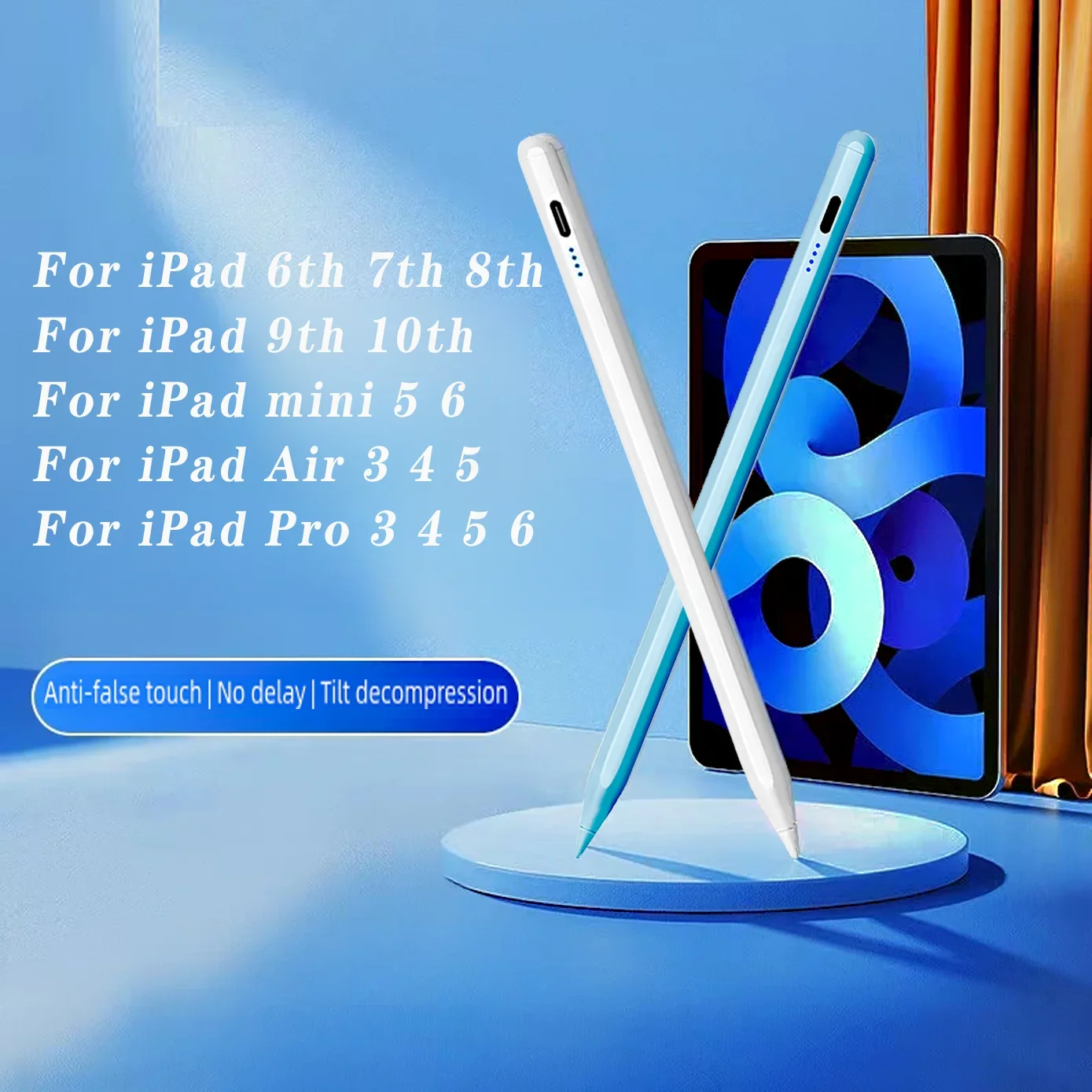 Matita Per Ipad 2018-2023 Penna Stilo Per Ipad Pro 11 12.9 Air 4/5 7/8/9/10Th Mini 5 6, Per Ipad Pencil Con Palm Rejection