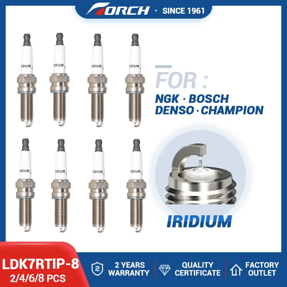 

2-8PCS Iridium Platinum Spark Plugs Torch LDK7RTIP-8 Replace for Candles ILKR7B8(1989) LKR7BI8(90090) SILKR7H8(92154)