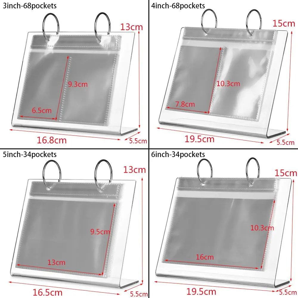 3-6 inch Desktop Photo Album Acrylic Photo Frame Stand Card Frame Sleeve Binder Star Postcard Collect Home Decor photo album postcard holder photo card binder
