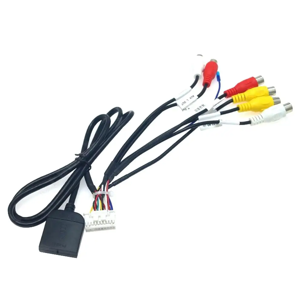 Car Audio and Video Cable Aux Male Stereo to RCA Female Audio Video AV Adapter Cable With 4g Card Slot Extended Interface