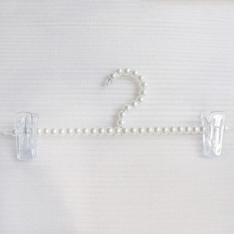 10PCS 32CM White/Pink Pearl Pants Clip Pants Rack Clothes Rack Clothing Store Display Pants Rack Hanger Wholesale 2