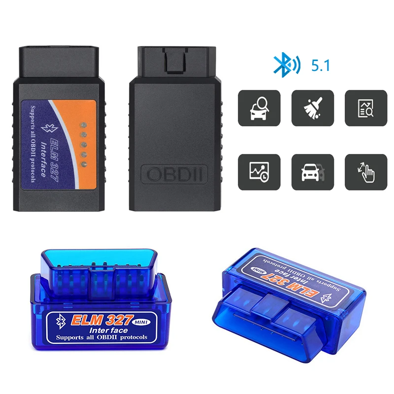 ELM327 Diagnostic Adapter OBDII Code Reader OBD2 Car Scanner Super Mini ...
