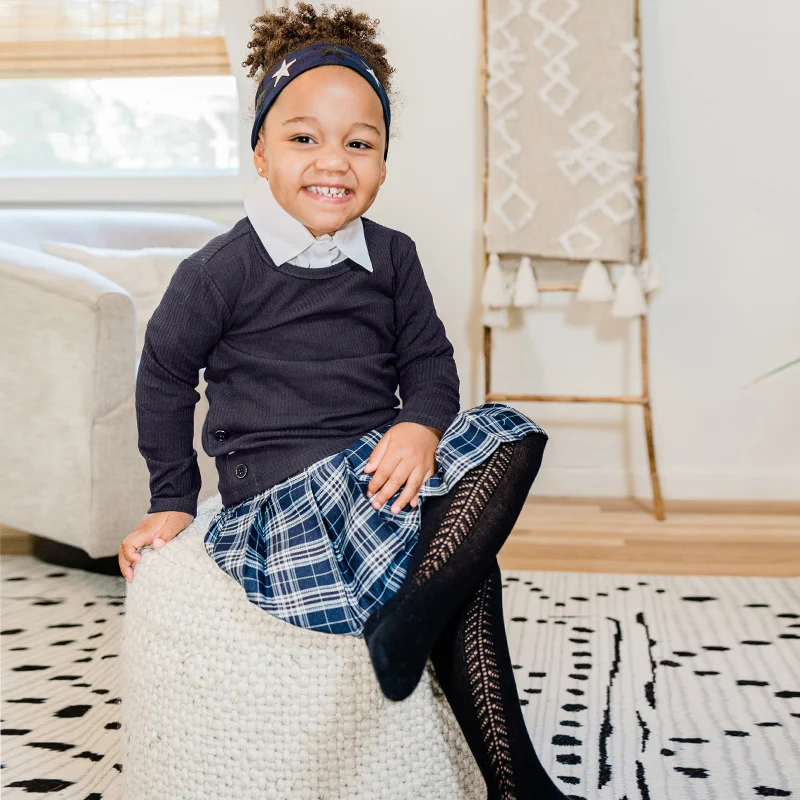 

Kids t shirt girl and boy clothes ribbed long sleeves top round neck college style t-shirt for children ribbed navy with buttons
