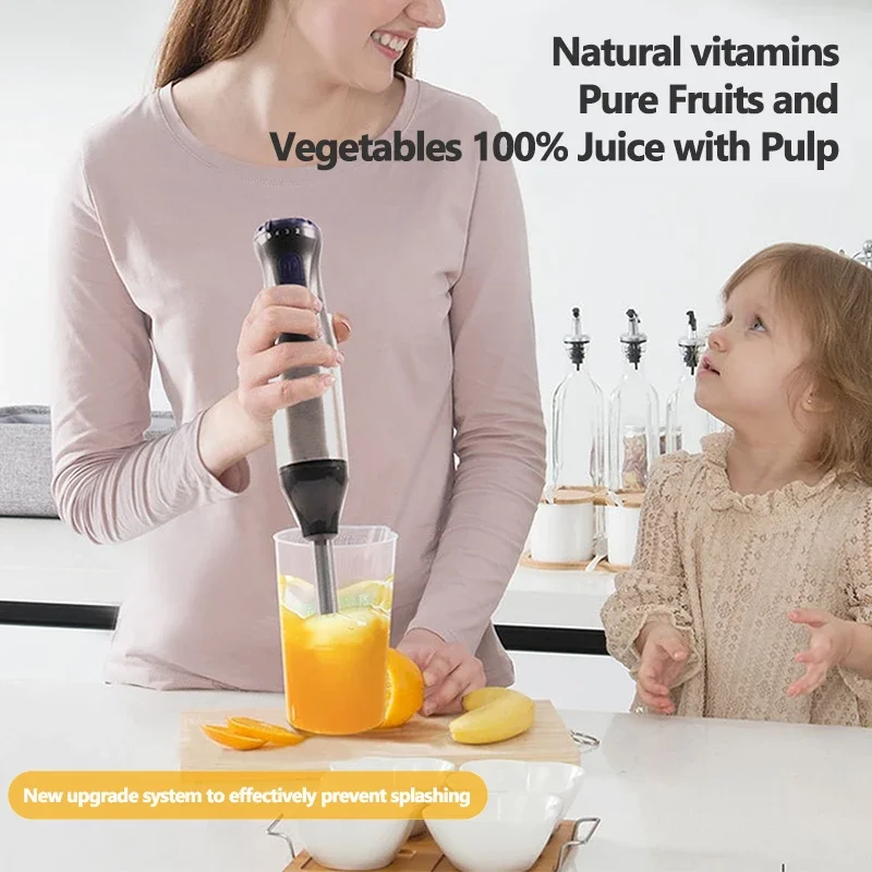 Hand Blender 1000W 4-In-1 Stainless Steel Kitchen Immersion Blender Smoothie Blender