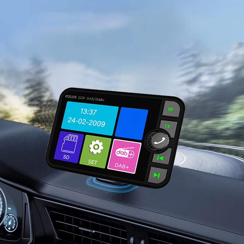 Stereo MP3 Player 2.4 Inch LCD Color Screen Digital Signal Broadcast Adapter Bluetooth-compatible 5.0 DAB Radio Receiver for Car