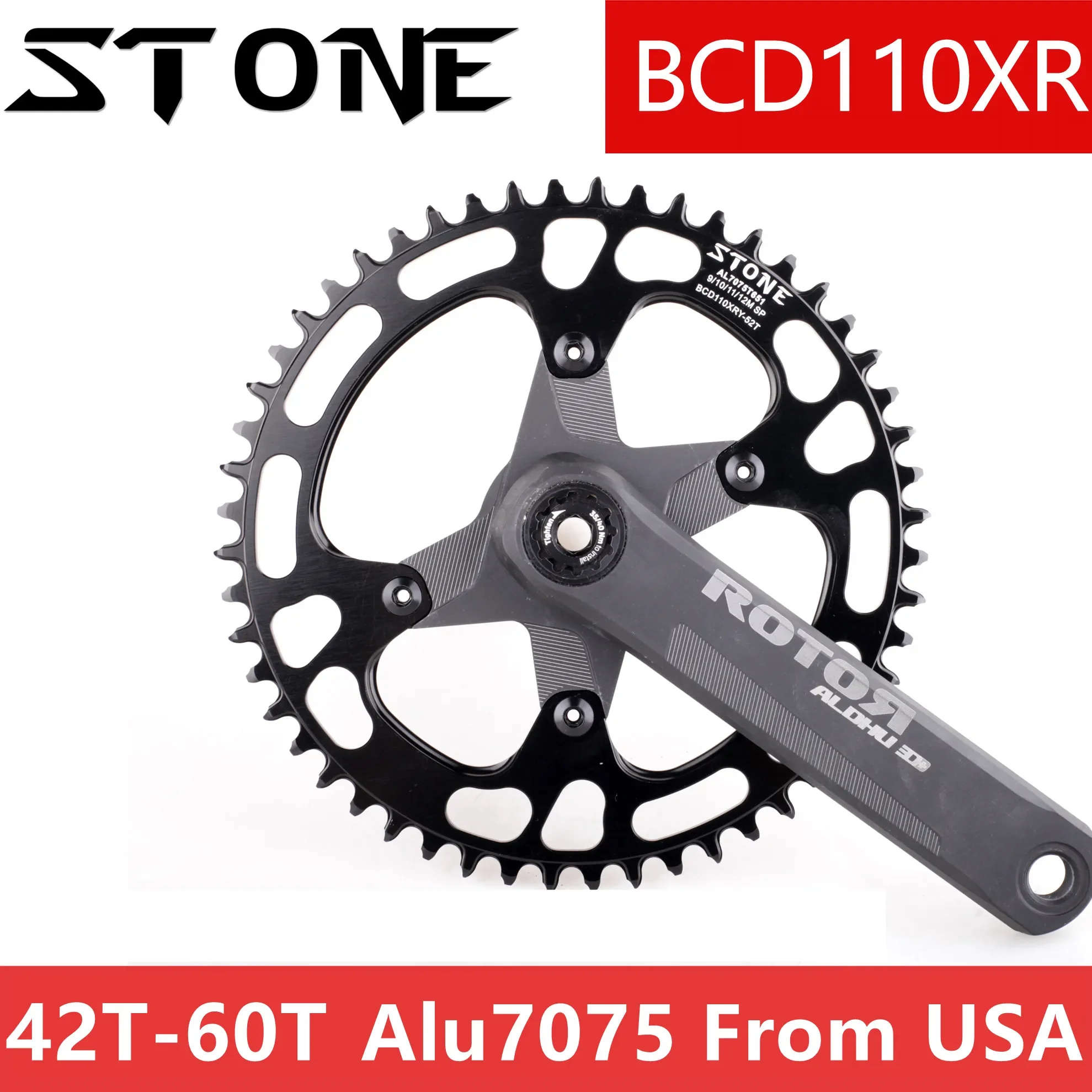 

Круглая Звездочка Stone 110BCD для ротора Aldhu, шоссейного велосипеда для Shimano 105 R7000 R8000 R9100 4700 5800 6800 9000, кривошипная система 42T-60T