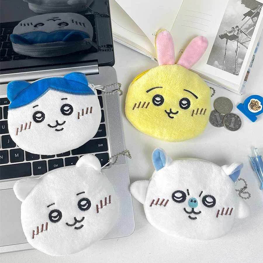 Children's Cartoon Cute Plush Zero Wallet Kawaii Rabbit Coin Wallet Earphone Bag Hanging Storage Bag Girl Gift storage bag coin purse coin wallet