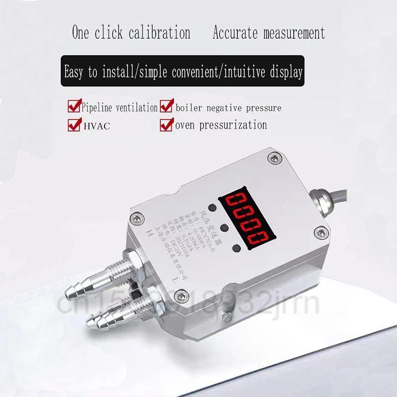 

Air Pressure Transmitter 70A-1 Negative Pressure Differential Pressure GaugeFurnace Digital Display Pressure Differential Sensor