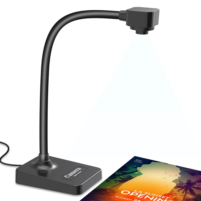 USB Document Camera for Teachers Webcam for Distance Learning Manual Focus Camera with mic Fold Mac OS Windows Chromebook