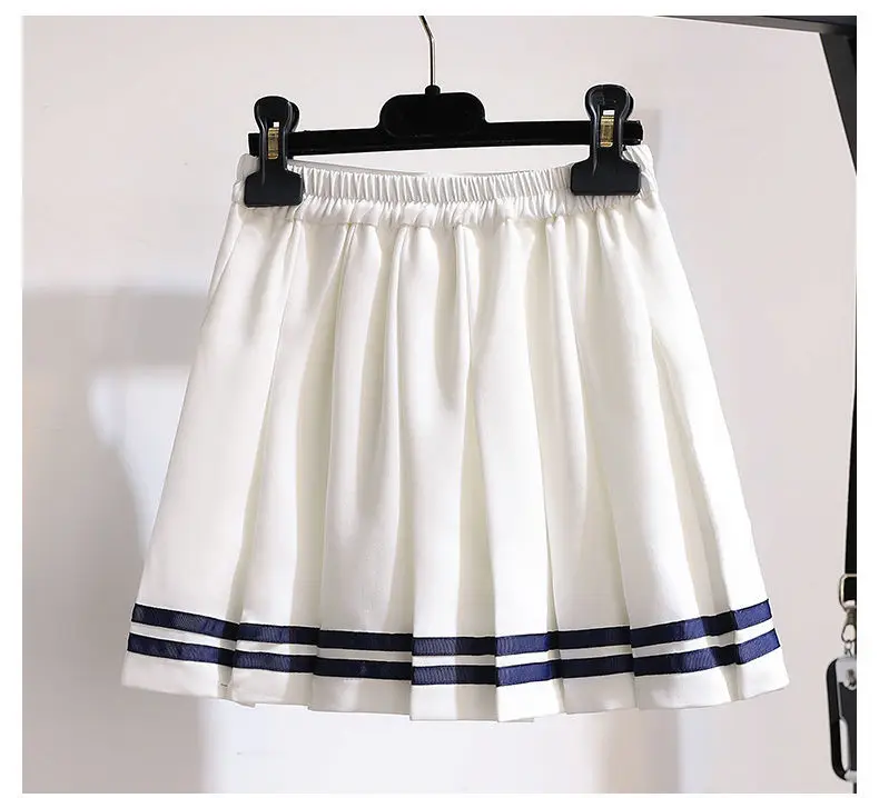 Girls Pleated Skirt Suits Summer Navy Style Children's Skirt 2 Pcs Sets Teen Girls Elementary School Uniforms Student Clothes cute Clothing Sets