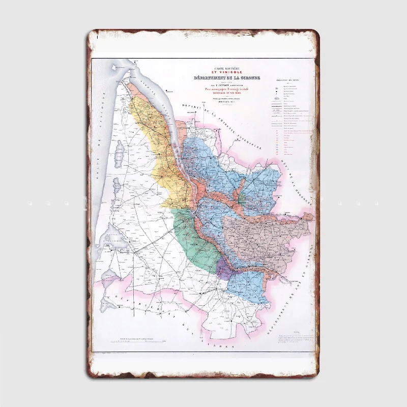 

Wine List Of France French Metal Sign Club Party Club Bar Create Wall Decor Tin Sign Poster Room Wall Decor