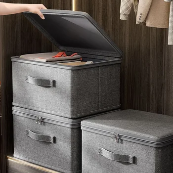 Large Capacity Clothes Storage Box with Zipper – Foldable Quilt & Wardrobe Organizer 1