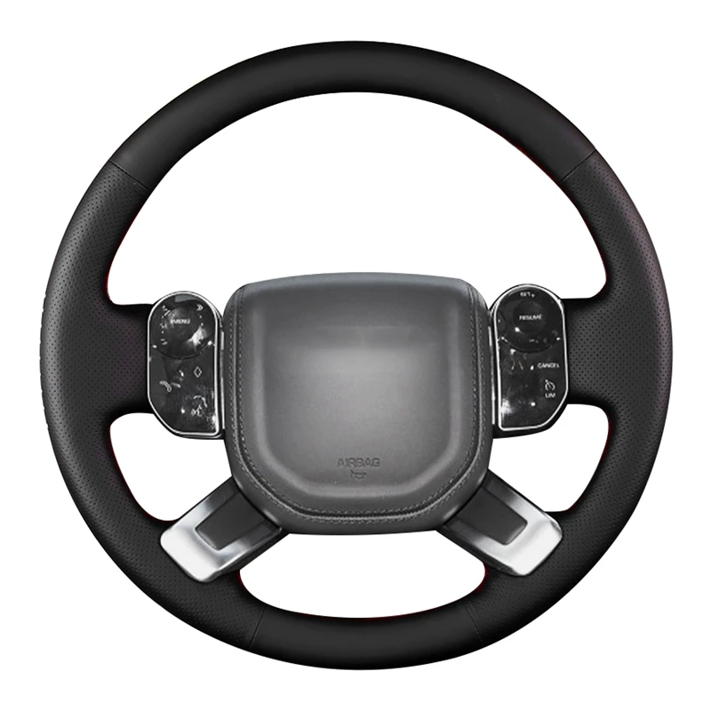 Hand Sewing Antislip Leather Car Steering Wheel Braid Cover For Land