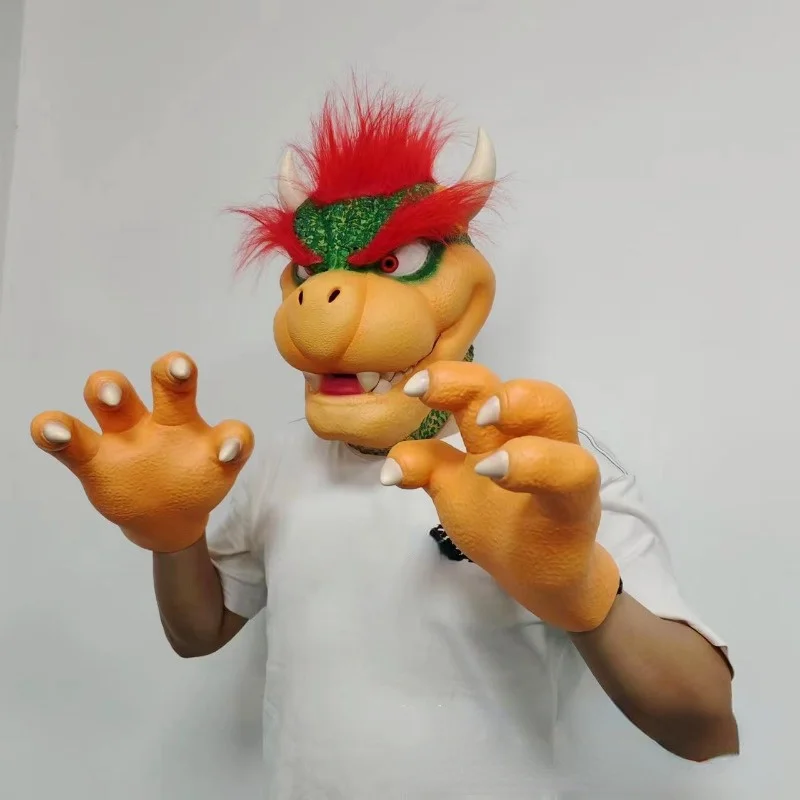 Accesorios de Cosplay de Bowser para adultos, máscara facial de látex,  máscara de Anime, guantes de Cosplay, accesorios para disfraces, regalos de  Halloween - AliExpress