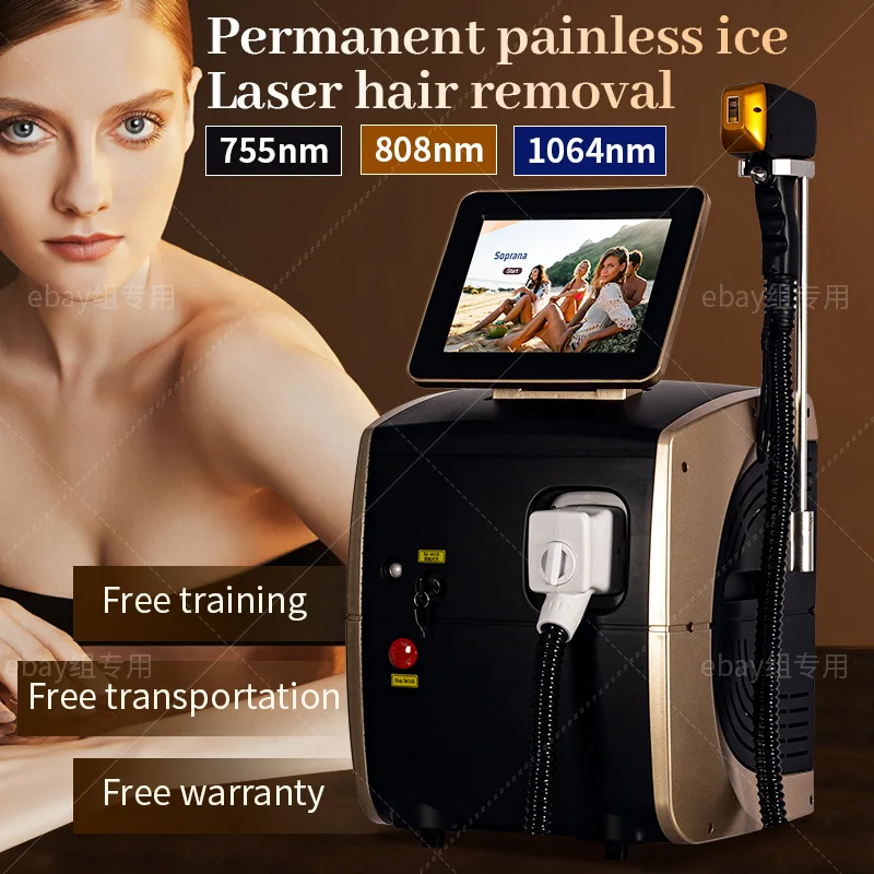 

Hair Removal Machin 2024 NEW CE Certified 2000W 3 Wavelength Ice Platinum Hair Removal 755 808 1064nm Diode Laser Salon