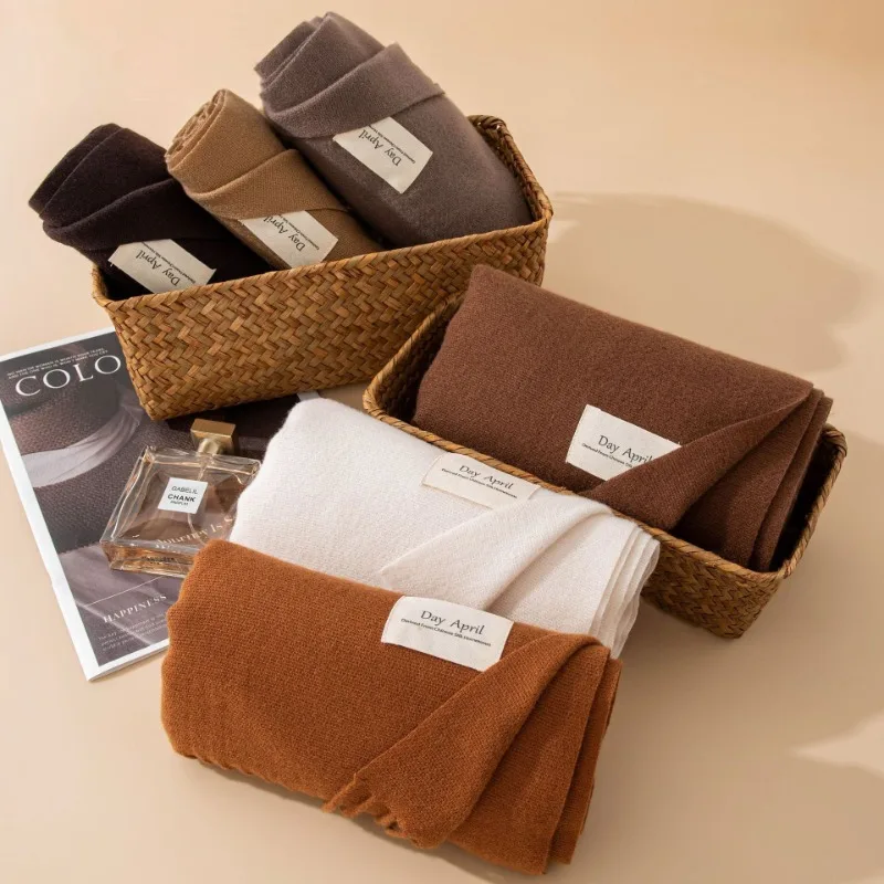 Autumn Scarf For Women Long Warm Cashmere Scarves Winter Hijab Solid Lady Shawl Wrap Female Pashmina Bandana Head Scarfs