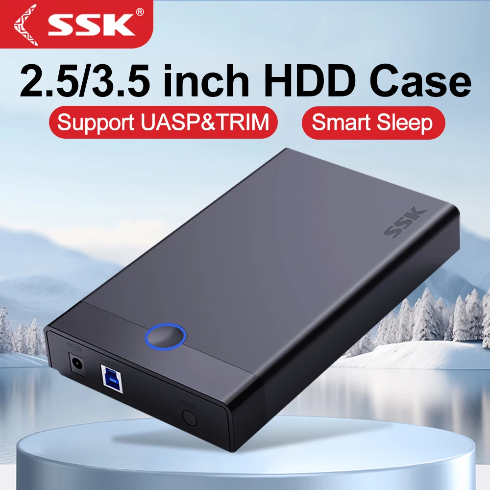 SSK 2.5/3.5 Inch External Hard Drive Enclosure Tool-Free SATA To USB 3.0 Hard Drive Docking Supports UASP TRIM 20TB For PC Case