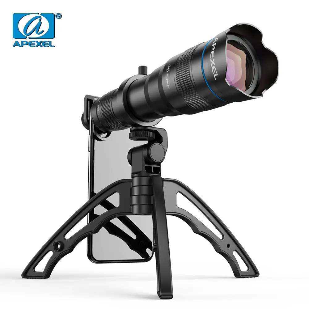 APEXEL HD 36X Telephoto Monocular with Selfie Tripod for iPhone Samsung Other Smartphones Travel Hunting Hiking Sports