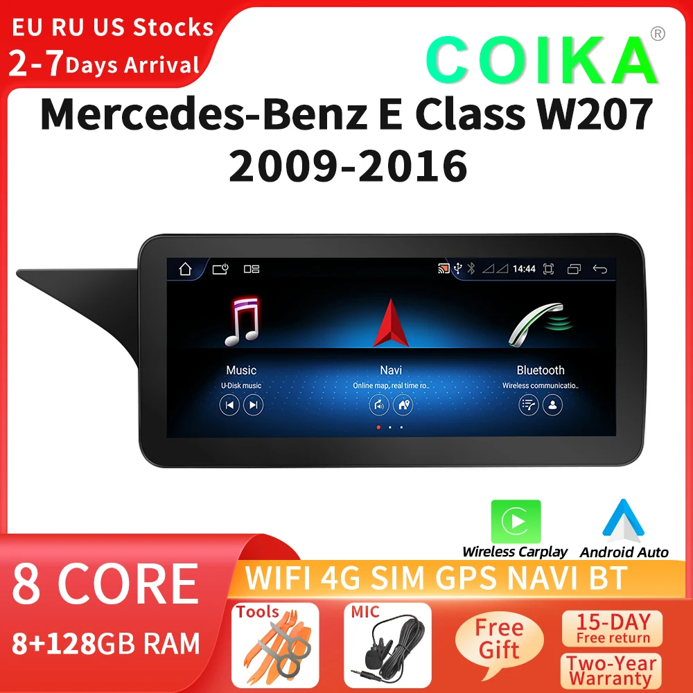 

Автомобильный радиоприемник COIKA Android для Mercedes E W207 C207 2009-2016 Carplay Android Auto GPS Navi мультимедийный плеер
