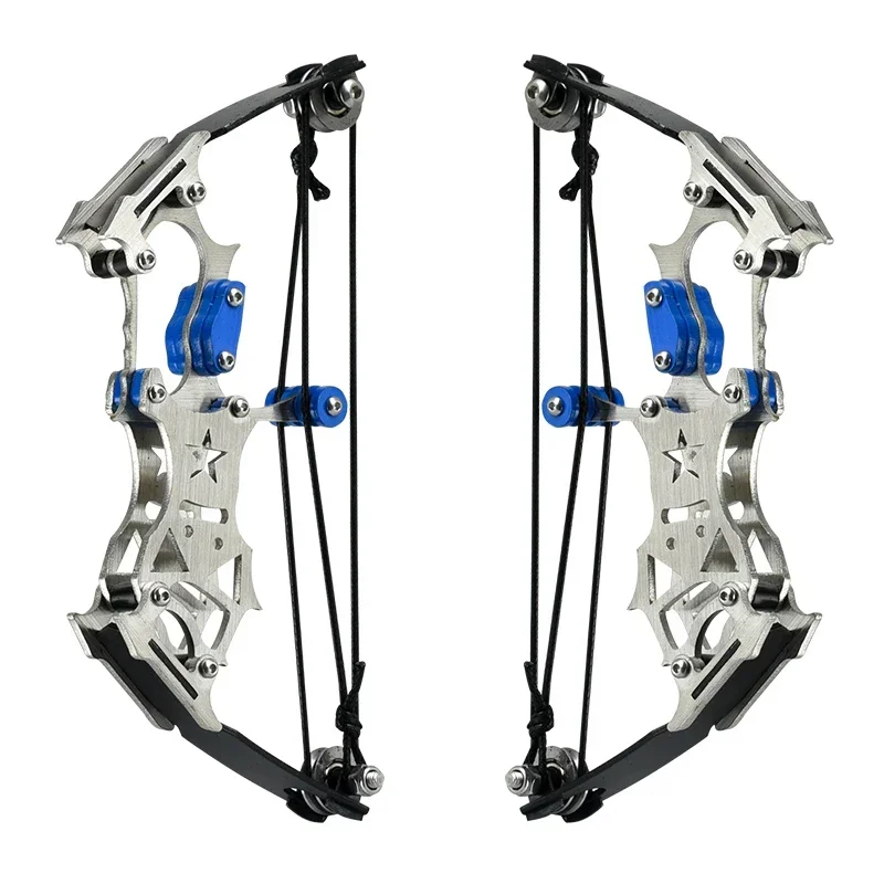 Indoor and Outdoor Decompression Bowstring Set 2 Size Mini 304 Stainless Steel Compound Bow Small Pulley Bow Arrow Shooting Toy outdoor camping toys rubber band toys