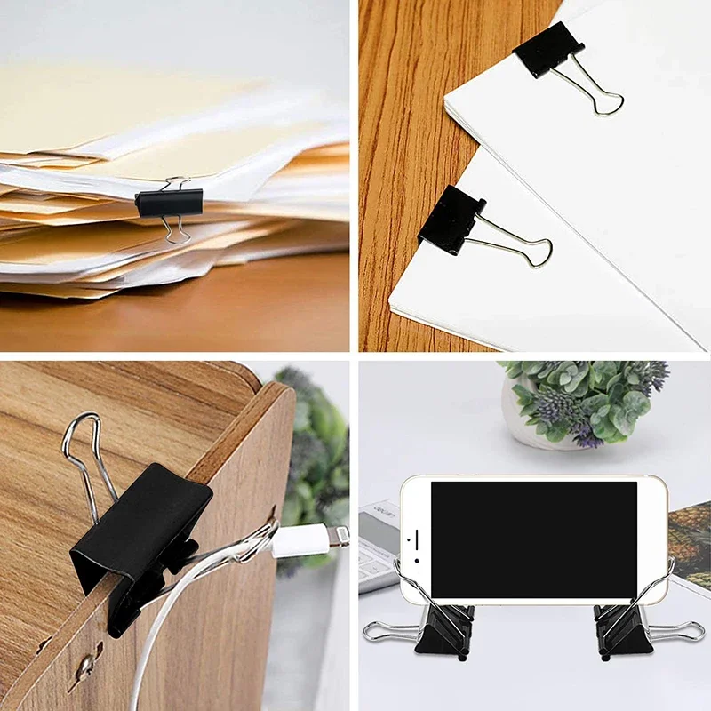 Metal Binder Clips Paper Clamps Notes Letter Paper Clip Office School Stationery Binding Securing Clips 15/19/25/32/41/51mm 5pcs binder clips,paper clips,metal clamp clips