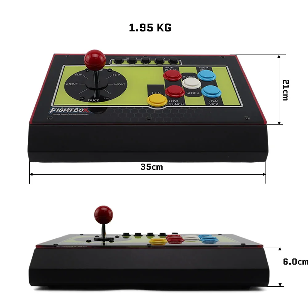 FightBox R8-J 히트박스 스타일 산와 버튼 및 8방향 조이스틱 아케이드 게임 컨트롤러 RP2040 고급 보드 내장 PC/PS4/스위치용