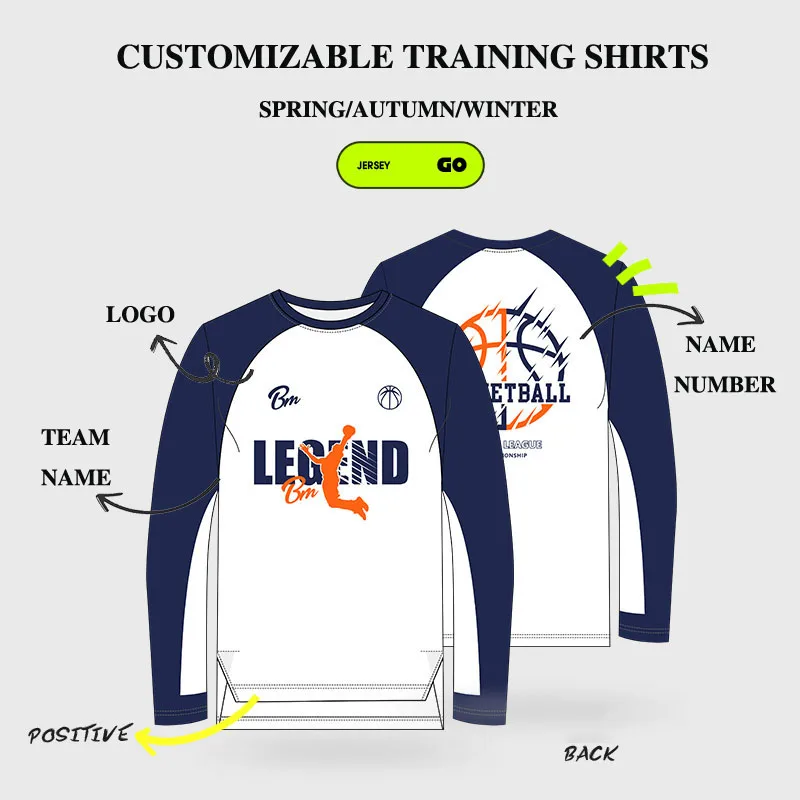 

Футболки с длинным рукавом для мужчин, Настраиваемые командные футболки с напечатанным логотипом именем и номером для баскетбола, тренировочные костюмы для бега и тренировок
