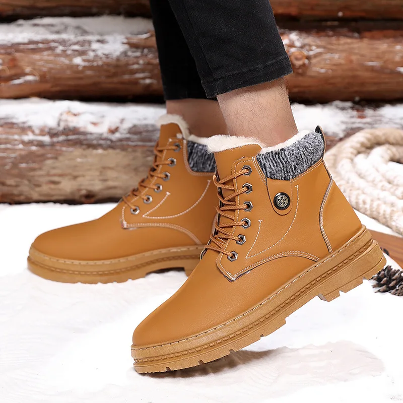 

Nice Winter Fur Warm Male Boots for Men Casual Shoes Work Adult Quality Walking Rubber Brand Safety Footwear Sneakers fgb
