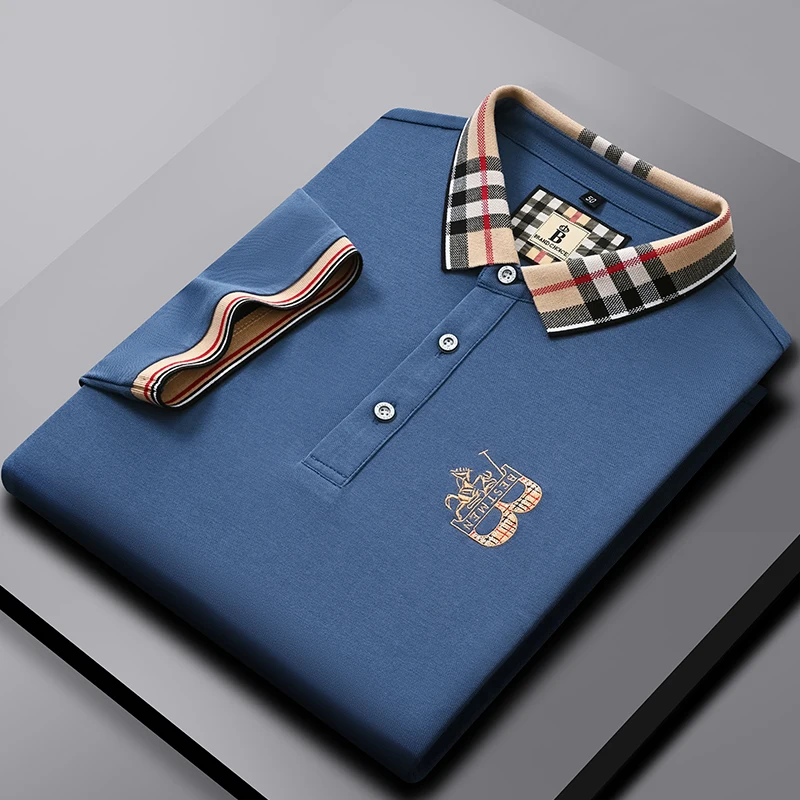 

Embroidered Men's Pure Cotton Popsicle Cotton Hot Selling Polo Shirt Summer New Business Casual Breathable Polo Shirt For Men