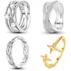 925 Sterling Silver Rings Gold Color Sparking Popular LOVE Wedding Ring Certified Women Engagement DIY Jewelry Anniversary Gifts