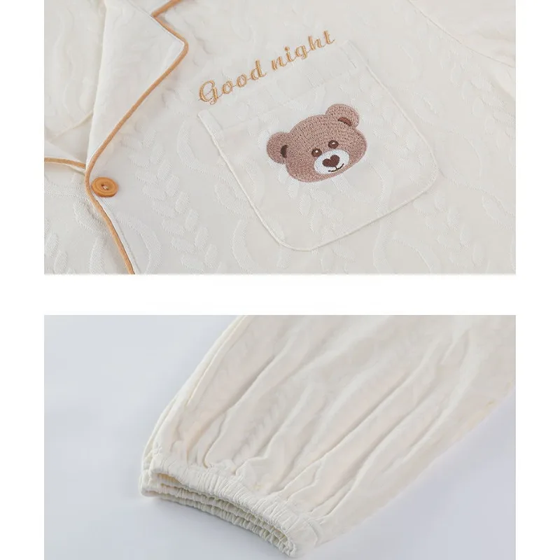 Couple Pajamas Long Sleeves Pants Sleepwear Spring Autumn Women Loungewear Suit Men Oversize Loose Home Clothes Set Youth Nighty