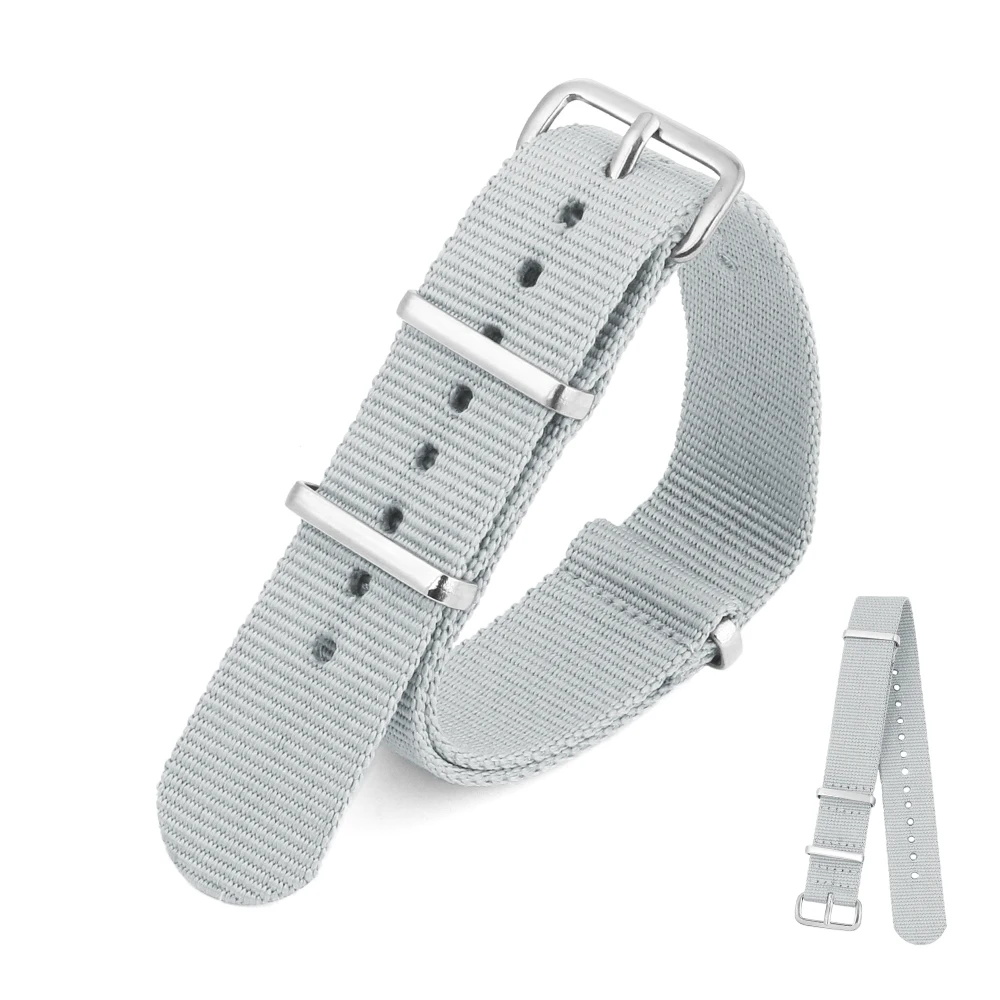 Nylon Woven Canvas Watchband with Steel Needle Buckle