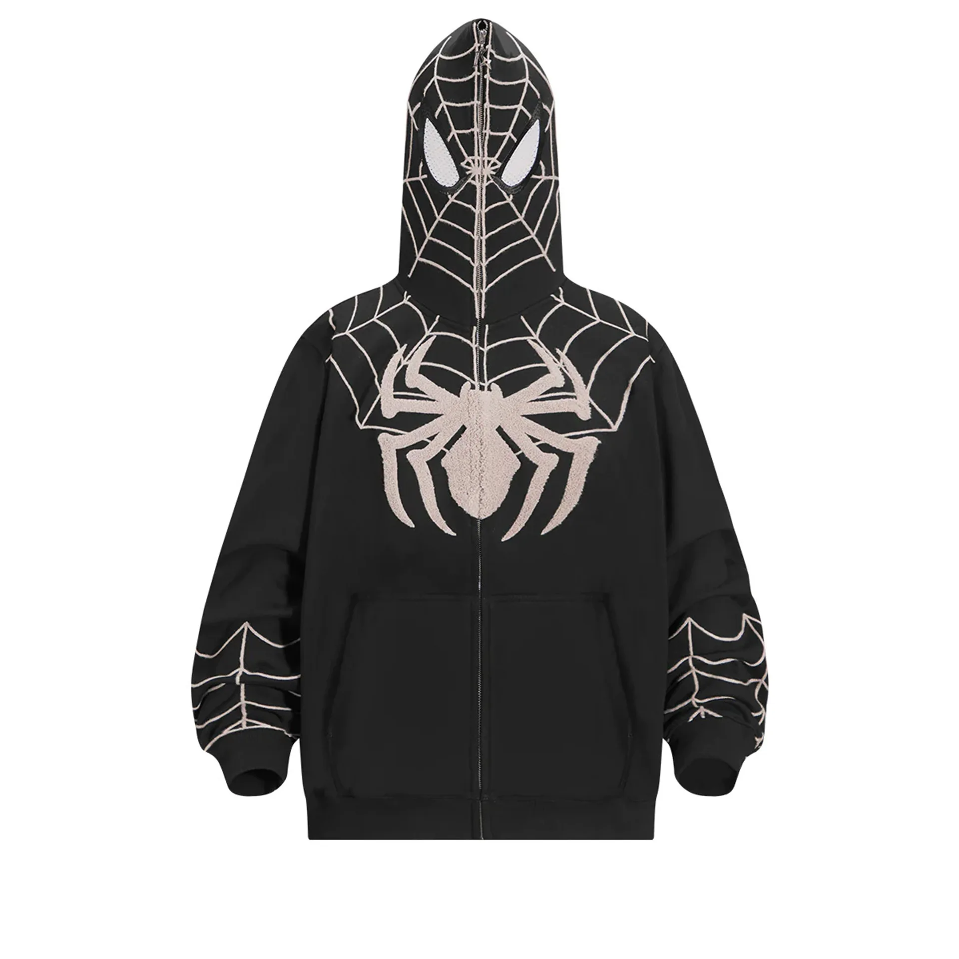 

Y2k Men Women Streetwear Hoodie Spider Web Red Zip Up Hoodies Grunge Oversized Sweatshirt Gothic Harajuku Alt Jackets Clothes