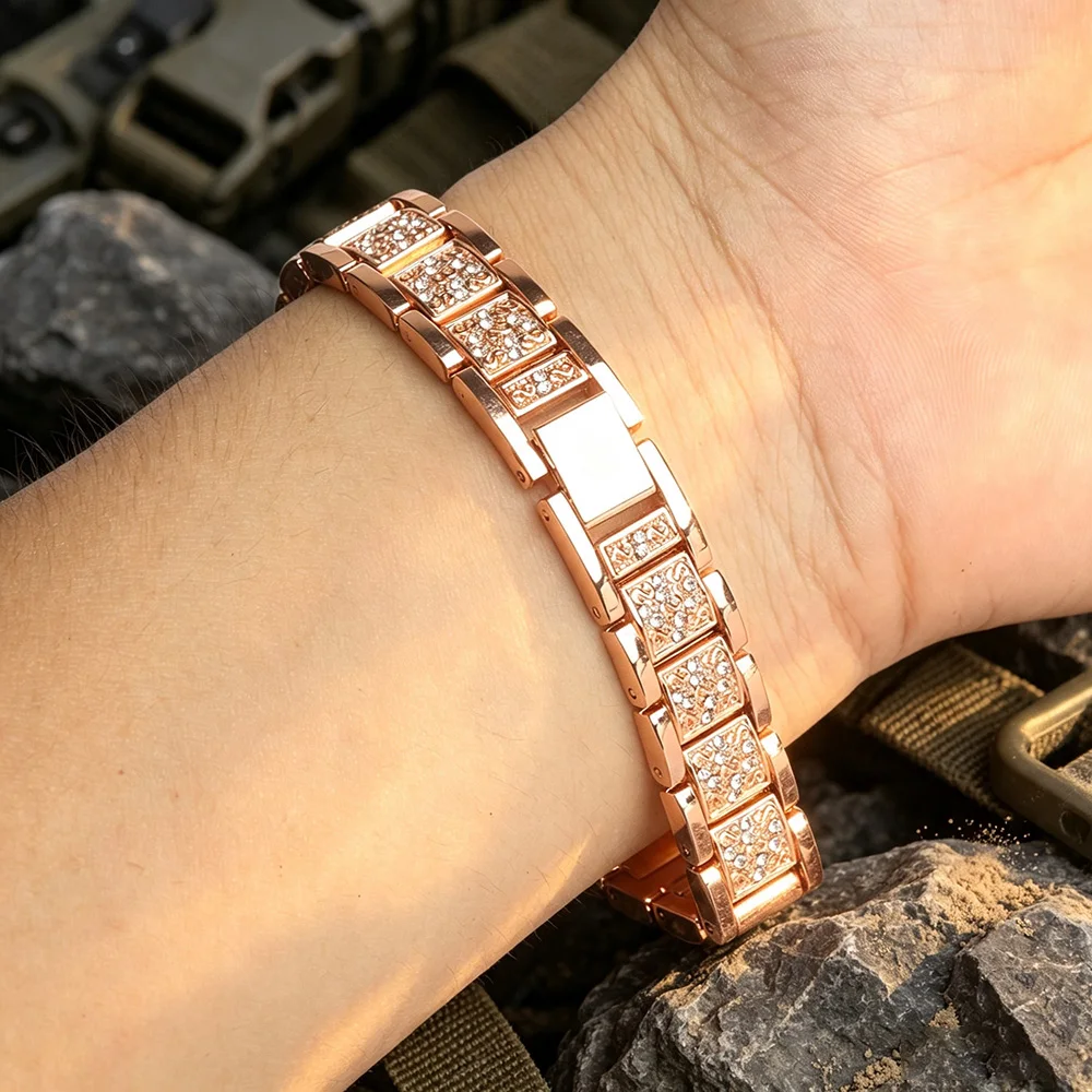 Elegant Rhinestone Strap for Smartwatch - Breathable Bracelet