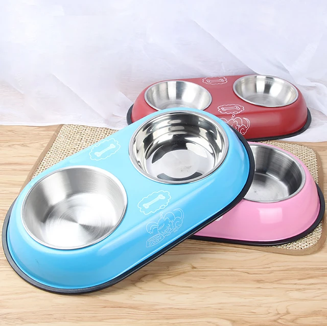 Pet Feeding Double Bowls