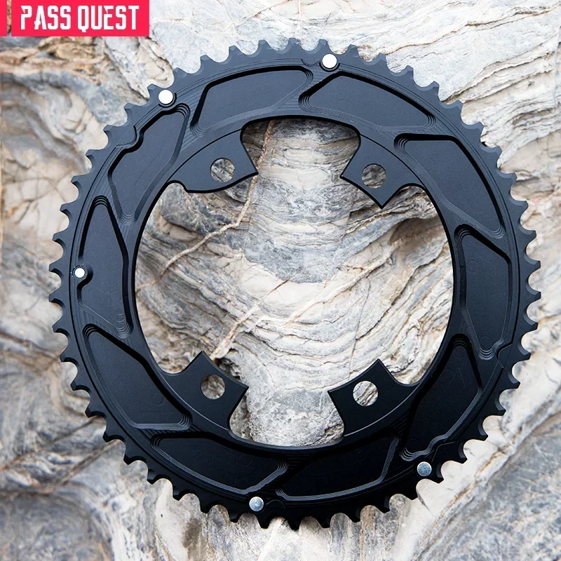 Road Bike Chainring PASS QUEST Double Sprocket 46-33T/48-35T/50-34T/52-36T/53-39T54-40T HOLLOW/Closed 110BCD Chainring For Ultegra R7000,R8000,105, road bike chainring