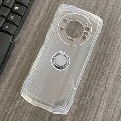 Durable 6.78 TPU Soft Silicone Phone Case with Back Ring Holder Bracket for Cubot KingKong Star (Ring Case Clear)