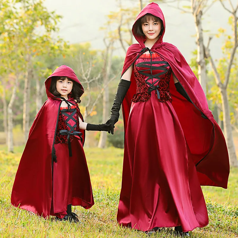 Womens Red Hooded Cape Vampire Dracula Little Red Riding Hood Costume Accessory 