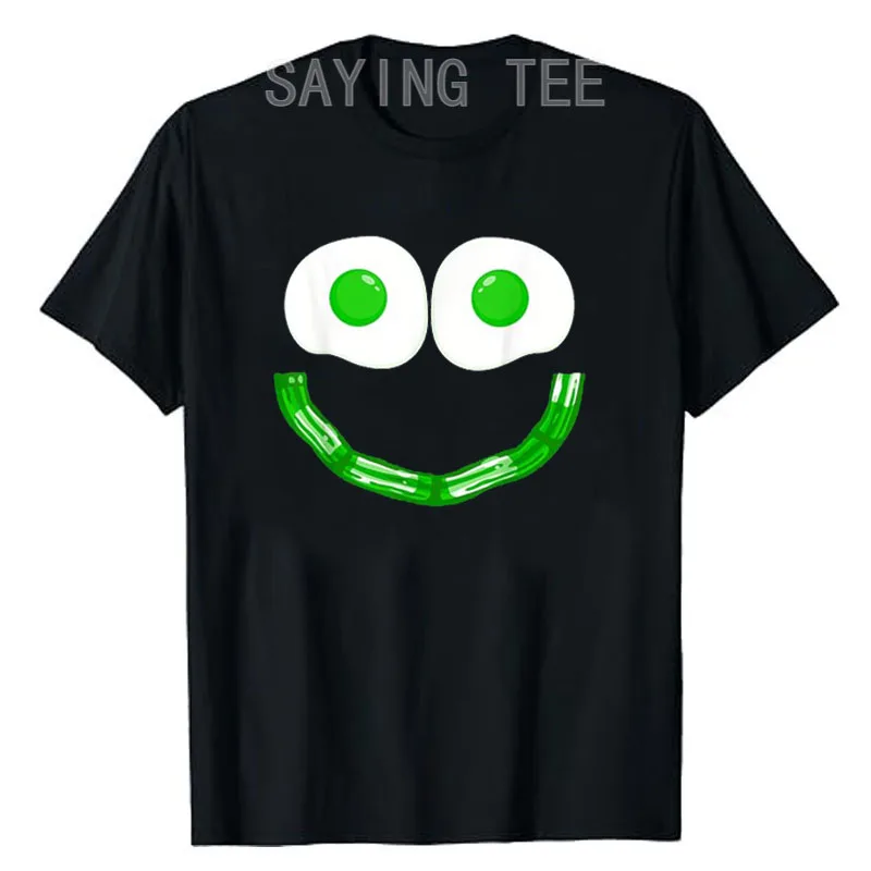 Green Eggs Smile Brunch Breakfast T-Shirt Funny St Patricks Day Party Clothes Umoric Graphic Tee Tops Family Matching Outfits