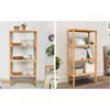 4 Tier Bamboo Storage Shelf Freestanding Bookcase Bathroom Kitchen Organizer Sturdy Moisture Resistant Space Saving Rack 6