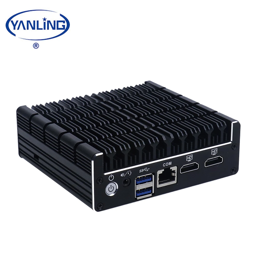 YanLing In-tel J1360 미니 PC 쿼드 코어 4 LAN 팬리스 컴퓨터, Pfsense AES-NI 지원, 2019년 CES 스타 제품, 재고 있음