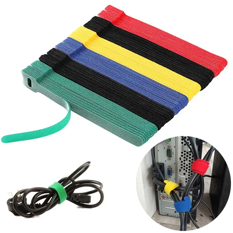 Nylon Cable Organizer Ties Wire Management Adjustable Hook Loop