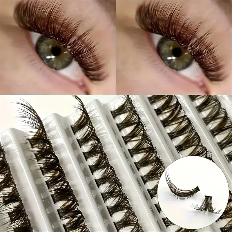 200 clusters 40p brown eyelash 8-16mm natural brown makeup DIY eyelash extensions suitable for daily gatherings